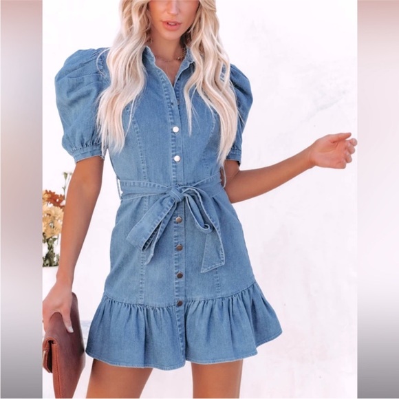 Vici Dallas denim dress small - Picture 7 of 8